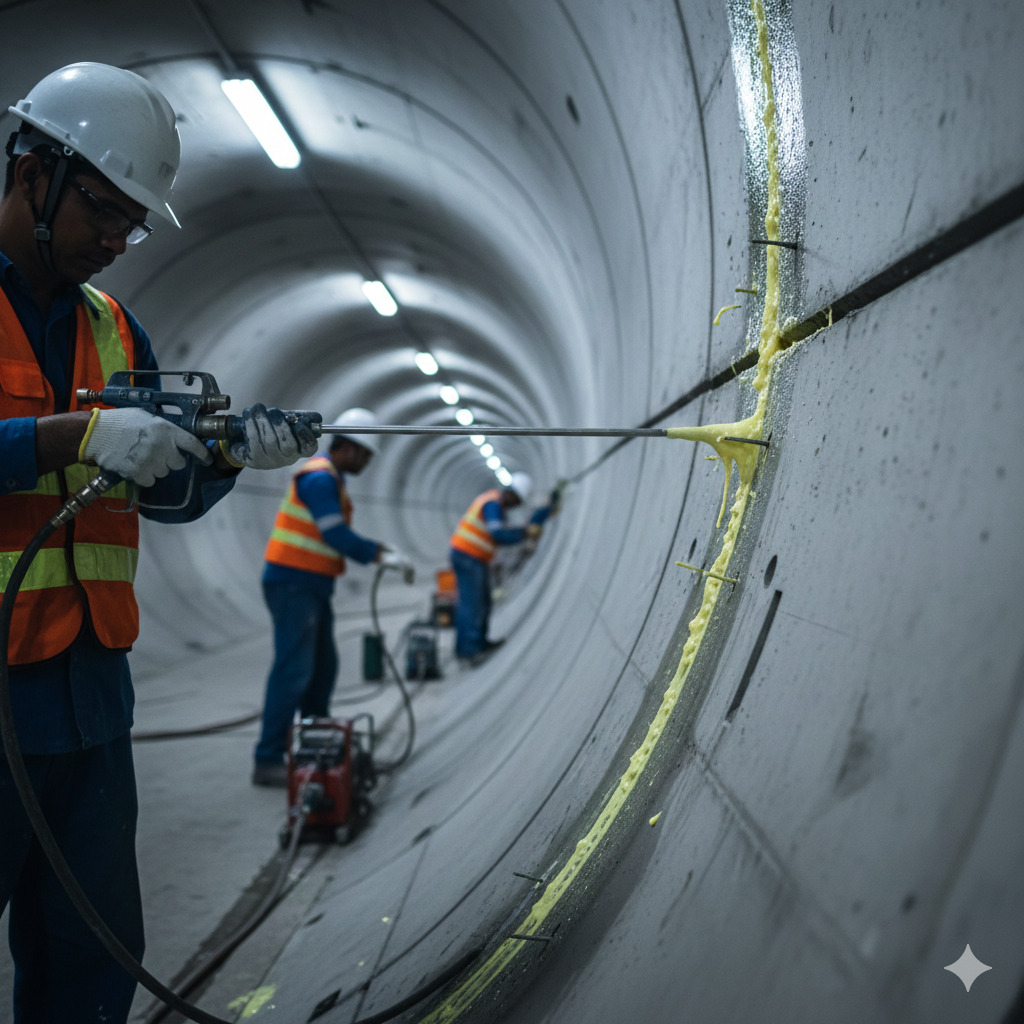 Segmental Tunnel Lining Crack Injection